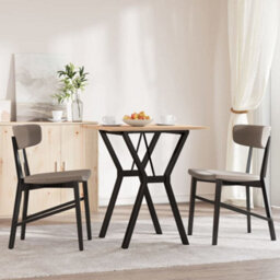 Berkfield Dining Table Y-Frame 70X70X75 Cm Solid Wood Pine And Steel - thumbnail 3