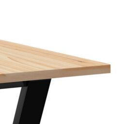 Berkfield Dining Table Y-Frame 70X70X75 Cm Solid Wood Pine And Steel - thumbnail 7