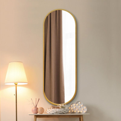 "Mirroroutlet Vultus - New Gold Metal Framed Double Arched Wall Mirror 63"" X 22"" (160Cm X 55Cm)" - image 1