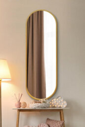 "Mirroroutlet Vultus - New Gold Metal Framed Double Arched Wall Mirror 63"" X 22"" (160Cm X 55Cm)" - thumbnail 6