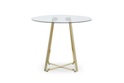Orsina Metropolitan Round Gold Finish Dining Table - thumbnail 1