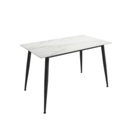 LPD Luna Marble Effect Dining Set-Ceramic Top With Black Metal Legs Chairs (3 Packs) - thumbnail 4