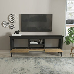 Decorotika Verde Tv Stand Tv Unit For Tvs Up To 59Inch Black Oak - thumbnail 4