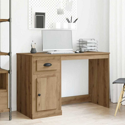 Berkfield Desk With Storage Artisan Oak 50X115X75 Cm Engineered Wood - image 1