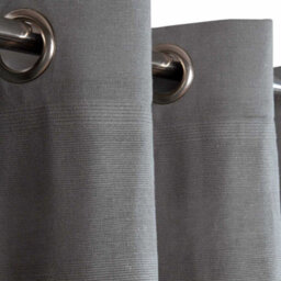 "Homescapes Cotton Rajput Ribbed Charcoal Grey Curtain Pair, 54 X 54"" Drop" - thumbnail 6
