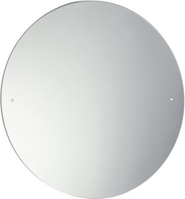 60Cm Circular Frameless Bathroom Mirror With Pre-Drilled Holes And Wall Hanging Fittings - image 1