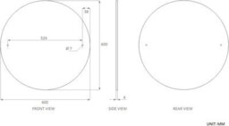 60Cm Circular Frameless Bathroom Mirror With Pre-Drilled Holes And Wall Hanging Fittings - thumbnail 4