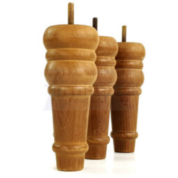 L&F 4 Replacement Furniture Feet Dark Oak Stain Turned Wooden Legs 165mm High Settee Chairs Sofas Footstools M8 (8mm) Tsp2071 - thumbnail 6