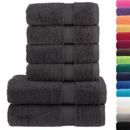 Berkfield Durable 6 Piece Premium Towel Set Solund Anthracite 600 Gsm
