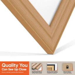 "AK Frames 25X17"" Country Pine Classic Vinyl Record Frame With White Mount For 12 Inch Lp Cover & Disc - Overlapped Design" - thumbnail 3