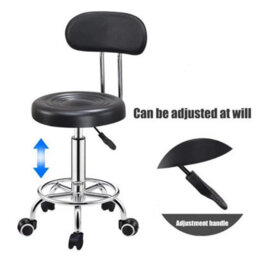 Wheels Salon Chair Swivel Stool With Back Height Adjustable - thumbnail 4
