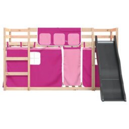 Berkfield Bunk Bed Without Mattress With Slide And Curtains Pink 80X200 Cm - thumbnail 7