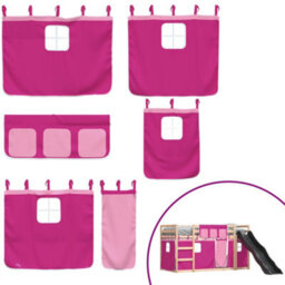 Berkfield Bunk Bed Without Mattress With Slide And Curtains Pink 80X200 Cm - thumbnail 5