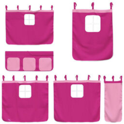 Berkfield Bunk Bed Without Mattress With Slide And Curtains Pink 80X200 Cm - thumbnail 6