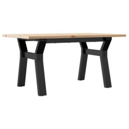 Berkfield Coffee Table Y-Frame 80X50X40 Cm Solid Wood Pine And Steel - thumbnail 2