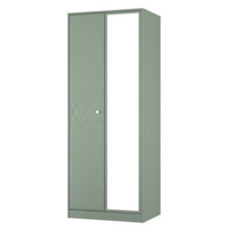 San Jose Ready Assembled Contemporary Matt Green Tall Double Wardrobe With 1 Mirror Door (H)1960mm (W)740mm (D)520mm - thumbnail 1