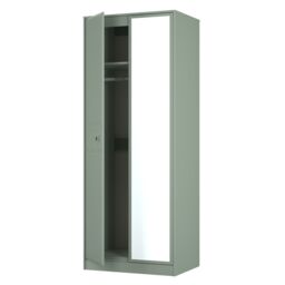 San Jose Ready Assembled Contemporary Matt Green Tall Double Wardrobe With 1 Mirror Door (H)1960mm (W)740mm (D)520mm - thumbnail 4
