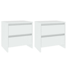 Vidaxl Bedside Cabinets 2 Pcs White 45X34.5X44.5 Cm Engineered Wood - thumbnail 1
