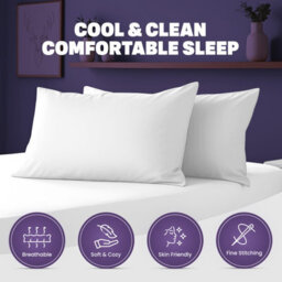 Oxford Homeware Plain Dyed Pillowcase 2 Pair (W)50X(L)75 Cm- Soft Breathable Easy Care Standard Bed Pillow Covers White(Pack Of 4) - thumbnail 5