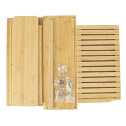 Bamboo Bathroom Storage Cabinet Adjustable Shelf Height Organizer Unit Rack - thumbnail 6
