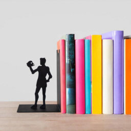 Balvi Bookend Black Metal Decorative Shakespeare Hamlet Theatre Upright Book Ends For Shelves - thumbnail 3