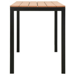 Berkfield 3 Piece Garden Dining Set Steel And Wpc Brown And Black - thumbnail 7
