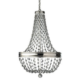 Elegant 8 Bulb Chandelier Ceiling Light In Polished Nickel Finish With Led E14 60W Bulbs - thumbnail 1