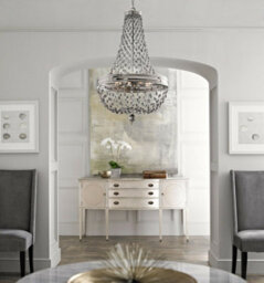 Elegant 8 Bulb Chandelier Ceiling Light In Polished Nickel Finish With Led E14 60W Bulbs - thumbnail 2