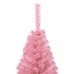 Vidaxl Artificial Half Christmas Tree With Stand Pink 120 Cm Pvc - thumbnail 5