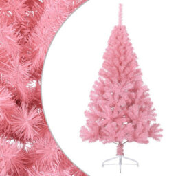 Vidaxl Artificial Half Christmas Tree With Stand Pink 120 Cm Pvc - thumbnail 2