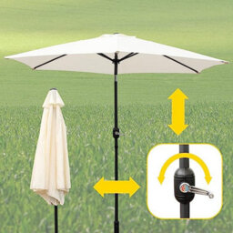 Vivo 2.7M Garden Parasol Round Garden Umbrella Sun Shading With Hand Crank, Tilt Function (Uv 30+) (Cream) - thumbnail 4