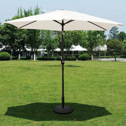 Vivo 2.7M Garden Parasol Round Garden Umbrella Sun Shading With Hand Crank, Tilt Function (Uv 30+) (Cream) - thumbnail 2