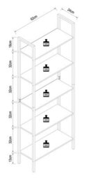 Vcm Metal Stand Shelf Books Flakos 5X - thumbnail 4