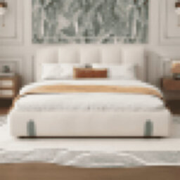 Matteo White Upholstered 4Ft6 Double Bed With Plush Velvet Headboard - Durable & Sturdy Frame For Adults & Teens - thumbnail 3