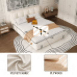 Matteo White Upholstered 4Ft6 Double Bed With Plush Velvet Headboard - Durable & Sturdy Frame For Adults & Teens - thumbnail 9