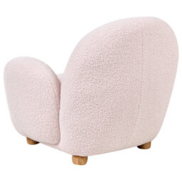 Wyld And Coco Kids Armchair Pastel Pink Boucle Upholstery With Rubberwood Legs - Child-Sized (W64 X D55 X H55Cm) - thumbnail 6