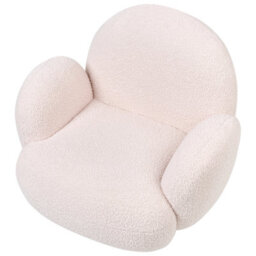 Wyld And Coco Kids Armchair Pastel Pink Boucle Upholstery With Rubberwood Legs - Child-Sized (W64 X D55 X H55Cm) - thumbnail 7