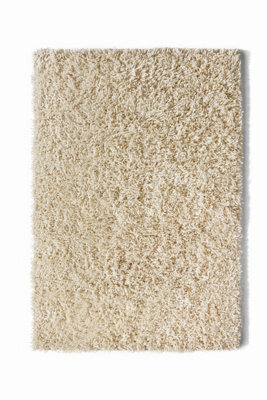 Ivory Shaggy Wool Rug, Plain Rug With 40mm Thickness, Handmade Modern Rug For Living Room, & Dining Room-160Cm X 230Cm - image 1