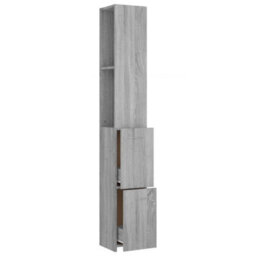 Walplus Bathroom Cabinet Grey Sonoma 25X26.5X170 Cm Engineered Wood - thumbnail 7