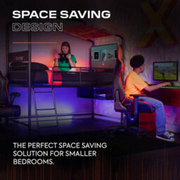 X Rocker Contra Mid Sleeper Bunk Tv Gaming Bed - Black - thumbnail 3