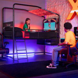 X Rocker Contra Mid Sleeper Bunk Tv Gaming Bed - Black - thumbnail 7