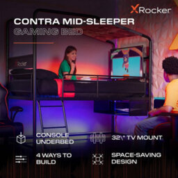 X Rocker Contra Mid Sleeper Bunk Tv Gaming Bed - Black - thumbnail 2