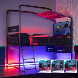 X Rocker Contra Mid Sleeper Bunk Tv Gaming Bed - Black