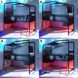 X Rocker Contra Mid Sleeper Bunk Tv Gaming Bed - Black - thumbnail 6