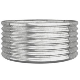 Berkfield Durable Garden Planter Powder-Coated Steel 80X80X36 Cm Silver - thumbnail 1