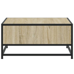 Walplus Coffee Table Sonoma Oak 60.5X60.5X30 Cm Engineered Wood And Metal - thumbnail 6