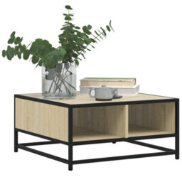 Walplus Coffee Table Sonoma Oak 60.5X60.5X30 Cm Engineered Wood And Metal - thumbnail 4