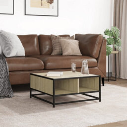 Walplus Coffee Table Sonoma Oak 60.5X60.5X30 Cm Engineered Wood And Metal - thumbnail 3