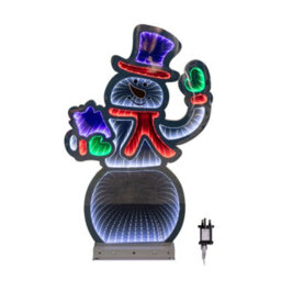 Samuel Alexander 56Cm Infinity Light Up Standing Snowman Christmas Decoration With Multi Coloured Leds On Metal Base - thumbnail 9