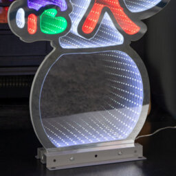 Samuel Alexander 56Cm Infinity Light Up Standing Snowman Christmas Decoration With Multi Coloured Leds On Metal Base - thumbnail 6